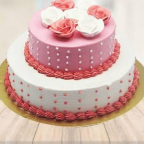 Rosy Elegance Tier Cake