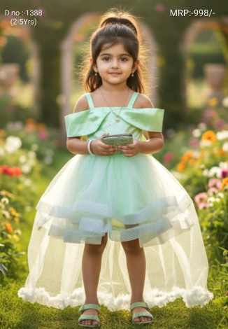 Girls High-Low Net Frock