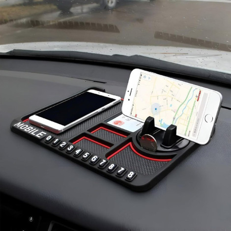 Rubber Car Dashboard Phone Mat with 360 Degree Rotating Phone Holder,