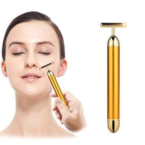 Gold Electric Beauty Stick Strong Vibration RF Facial Massager Slimming Tool Facial Tightening Tool