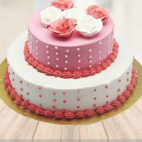 Rosy Elegance Tier Cake