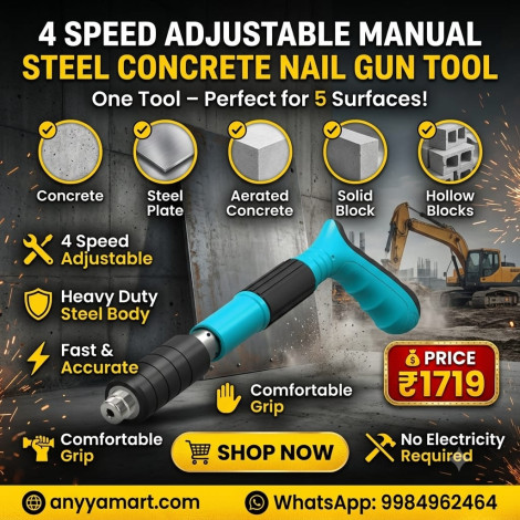 4 Speed Adjustable Manual Steel Concrete Nail Gun Tool